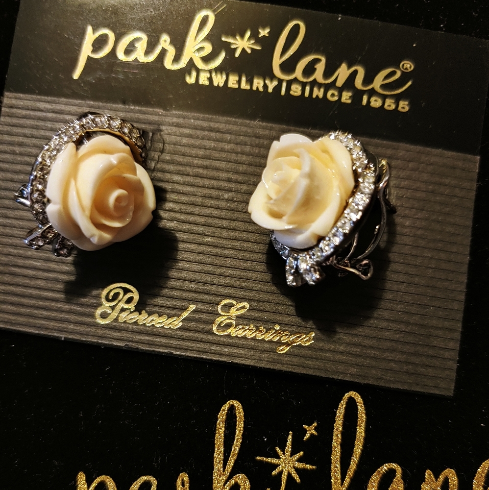 Park Lane Ivory & Swarovski Ear Rings